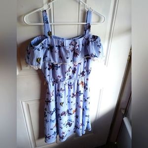 Girls blue striped butterfly Paper Doll dress, size 14